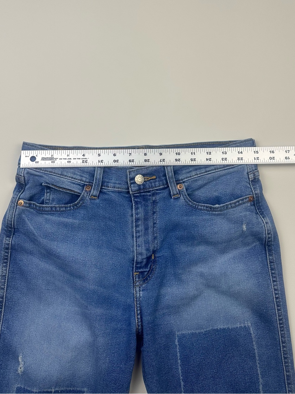 Levi Strauss Signature Heritage Boyfriend Cropped Patchwork Jeans Women’s 6 - Picture 5 of 11